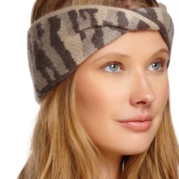 Portolano Cashmere Angora Blend Twisted Camo Headband Headwarmer - Picture 1 of 4